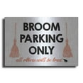 thumbnail image 1 of Luxe Metal Art 'Broom Parking Only' by Lettered & Lined, Metal Wall Art, 16"x12", 1 of 9