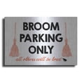 thumbnail image 1 of Luxe Metal Art 'Broom Parking Only' by Lettered & Lined, Metal Wall Art, 24"x16", 1 of 8