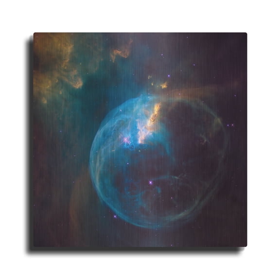 Luxe Metal Art 'Bubble Nebula' Hubble Space Telescope, Metal Wall Art, 12"x12"