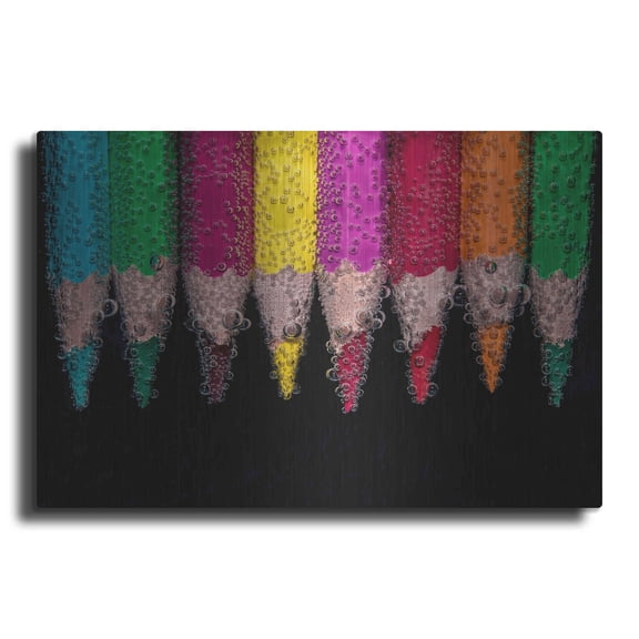 Luxe Metal Art 'Bubbly' by Epic Portfolio, Metal Wall Art, 24"x16"