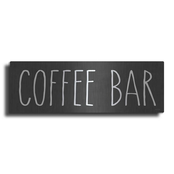 Luxe Metal Art 'COFFEE BAR' by lettered & lined, Metal Wall Art, 48"x16"