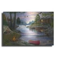 thumbnail image 1 of Luxe Metal Art 'Cabin Lake' by Bigelow Illustrations, Metal Wall Art, 24"x16", 1 of 7