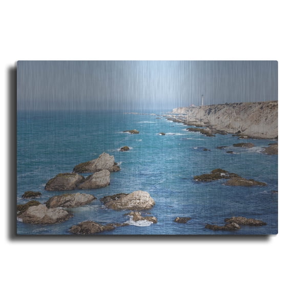 Luxe Metal Art 'California Lighthouse'  by Nathan Larson Metal Wall Art, 24" x 16"