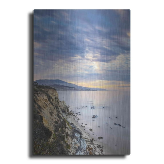 Luxe Metal Art 'Carpinteria Bluffs II' by Chris Moyer, Metal Wall Art, 12"x16"