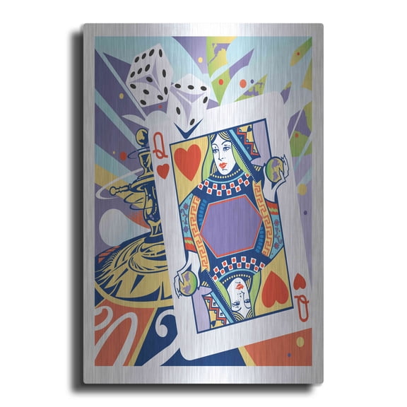 Luxe Metal Art 'Casino' by David Chestnutt, Metal Wall Art, 24"x36"