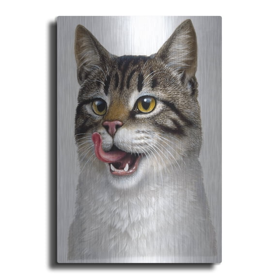 Luxe Metal Art 'Cat' by Harro Maass, Metal Wall Art, 12"x16"