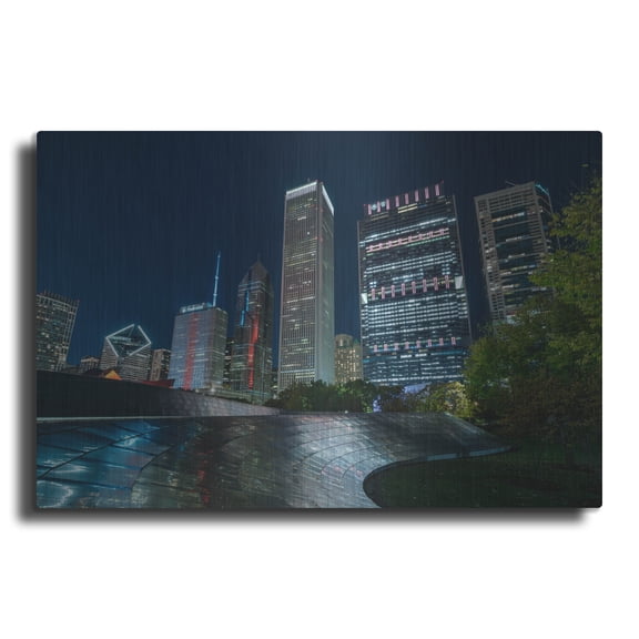 Luxe Metal Art 'Chicago Millennium Bridge' by Epic Portfolio Metal Wall Art, 24" x 16"