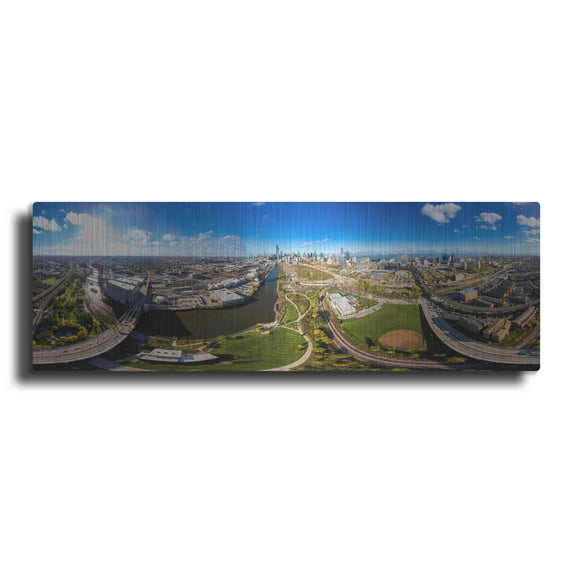 Luxe Metal Art 'Chicago Views' by Luxe Portfolio, Metal Wall Art, 48"x16"
