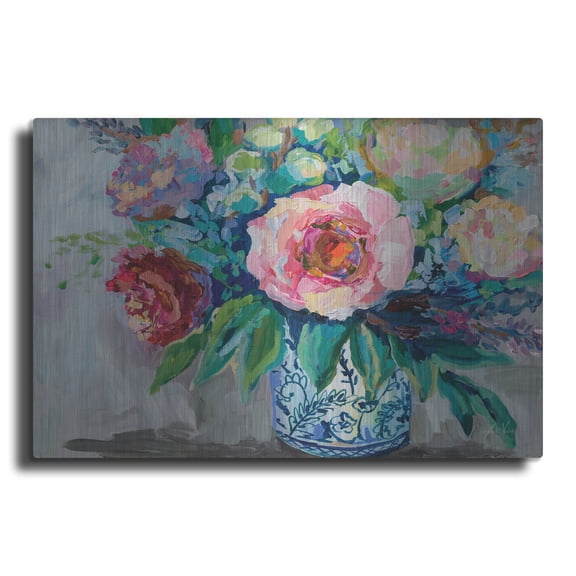 Luxe Metal Art 'China Rose' by Jeanette Vertentes Metal Wall Art, 36" x 24"