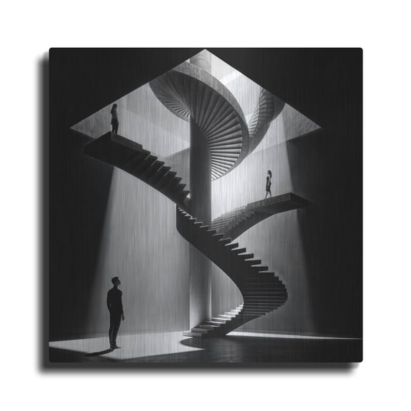 Luxe Metal Art 'Choose Your Path 6' by KIR.DART Metal Wall Art, 24" x 24"