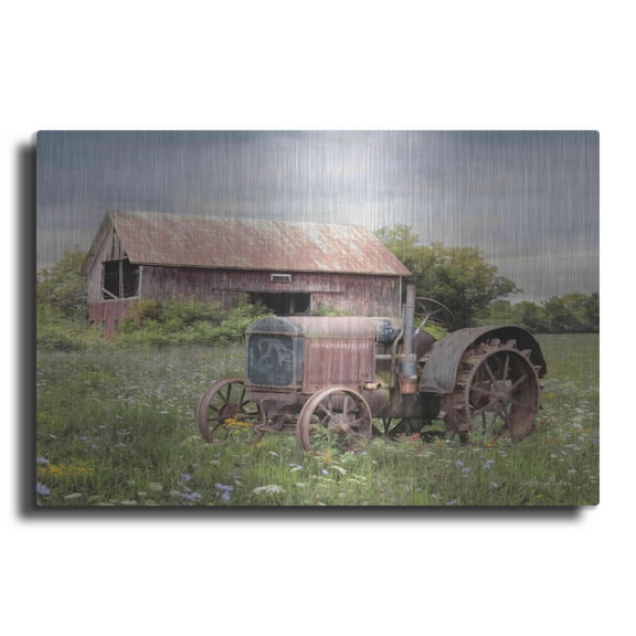 Luxe Metal Art 'Clayton Tractor' by Lori Deiter, Metal Wall Art, 36"x24"