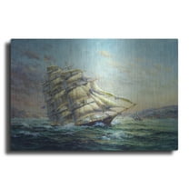 Luxe Metal Art 'Clipper Ship Surprise' by Nicky Boehme Metal Wall Art, 16" x 12"