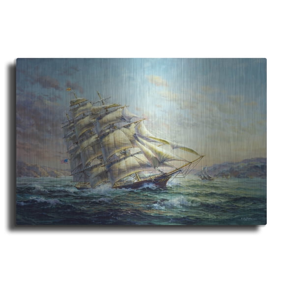 Luxe Metal Art 'Clipper Ship Surprise' by Nicky Boehme Metal Wall Art, 36" x 24"