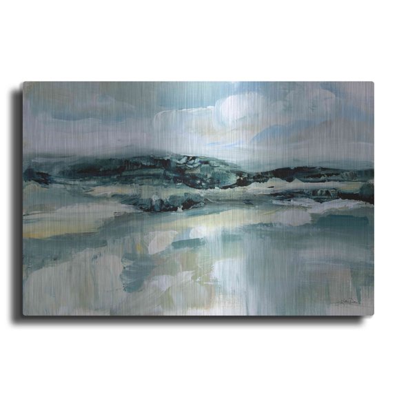 Luxe Metal Art 'Clouds at Hilltop' by Katrina Pete, Metal Wall Art, 16"x12"