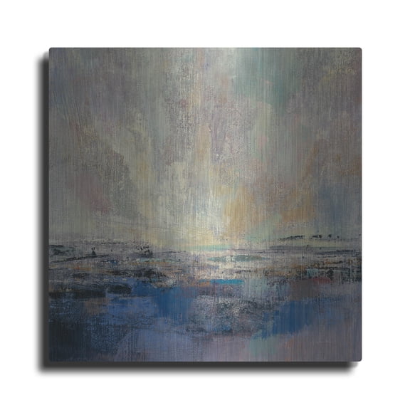 Luxe Metal Art 'Coastal View II' by Silvia Vassileva, Metal Wall Art, 12" x 12"
