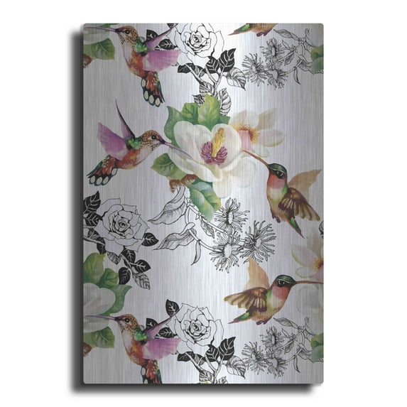 Luxe Metal Art 'Colibris' by Incado, Metal Wall Art, 24"x36"