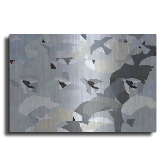 Luxe Metal Art 'Collaged Birds 2'  by Cartissi Metal Wall Art, 36" x 24"
