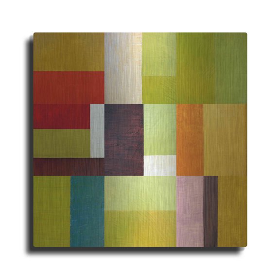 Luxe Metal Art 'Color Study Abstract 2' by Michelle Calkins, Metal Wall Art, 24"x24"