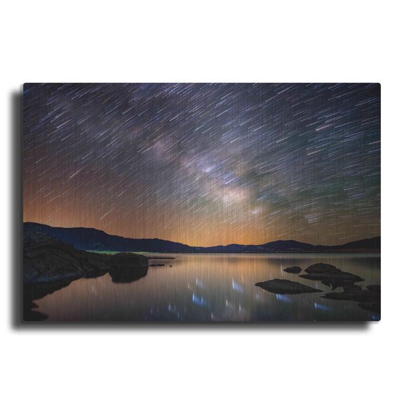 Luxe Metal Art 'Comet Storm' by Darren White, Metal Wall Art, 36"x24"