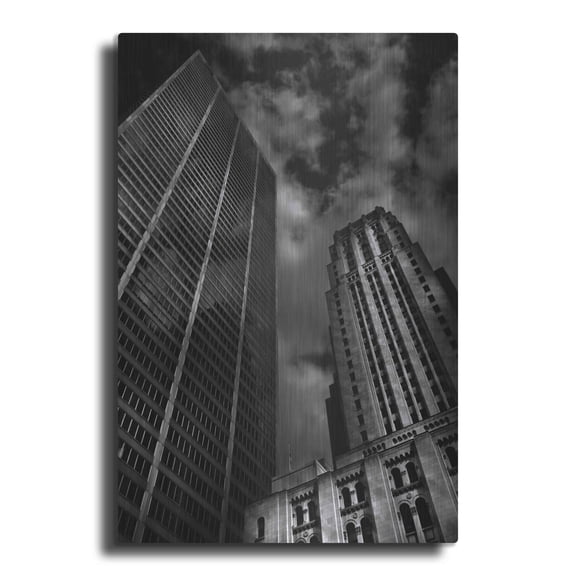Luxe Metal Art 'Commerce Court Courtyard View No 1' by Brian Carson, Metal Wall Art, 16"x24"