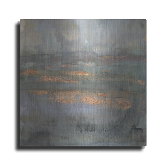 Luxe Metal Art 'Copper Emulsion I' by Victoria Borges, Metal Wall Art, 24" x 24"