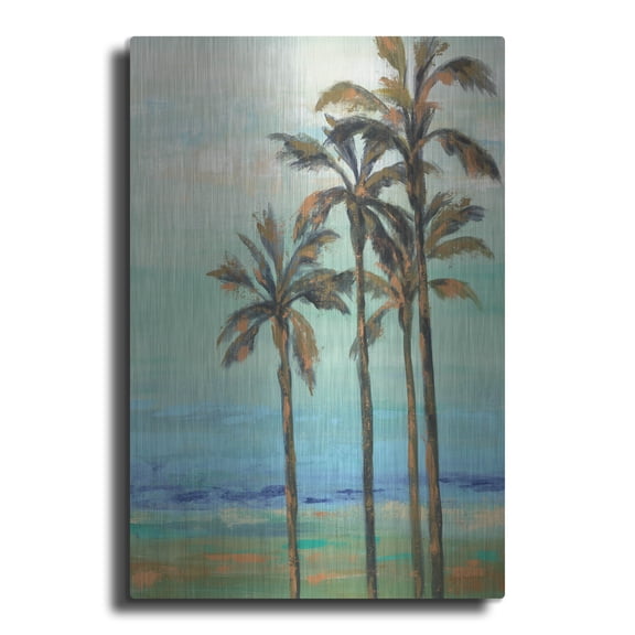 Luxe Metal Art 'Copper Palms I' by Silvia Vassileva, Metal Wall Art, 24" x 36"