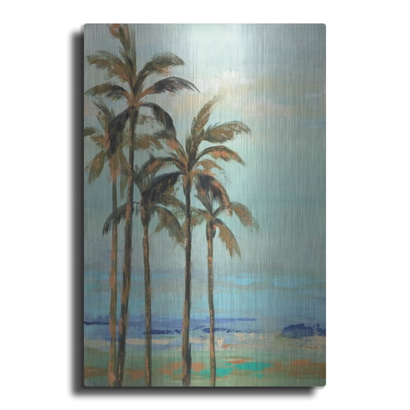 Luxe Metal Art 'Copper Palms II' by Silvia Vassileva, Metal Wall Art, 16" x 24"
