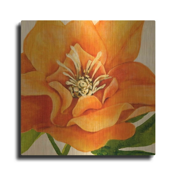 Luxe Metal Art 'Copper Petals II' by Annie Warren, Metal Wall Art, 12"x12"