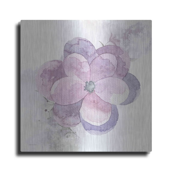 Luxe Metal Art 'Cottage Pansy' by Bluebird Barn, Metal Wall Art, 12"x12"