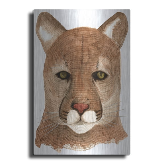 Luxe Metal Art ' Cougar' by Jeannine Saylor, Metal Wall Art, 12"x16"