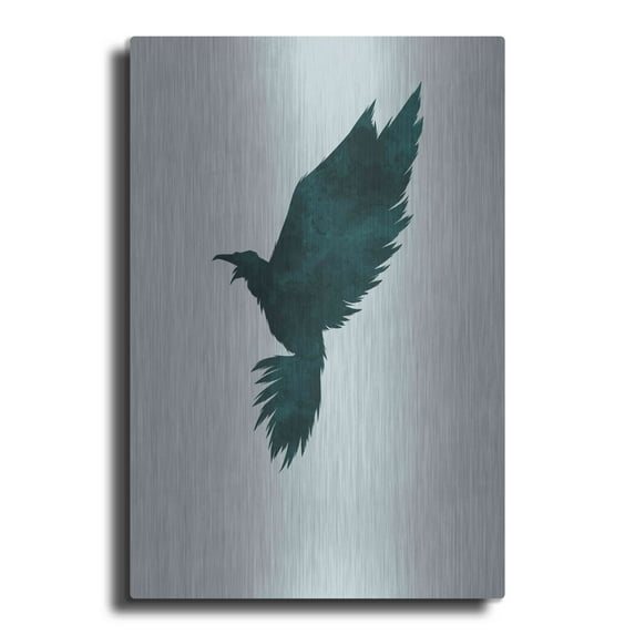 Luxe Metal Art 'Crow' by Incado, Metal Wall Art, 12"x16"