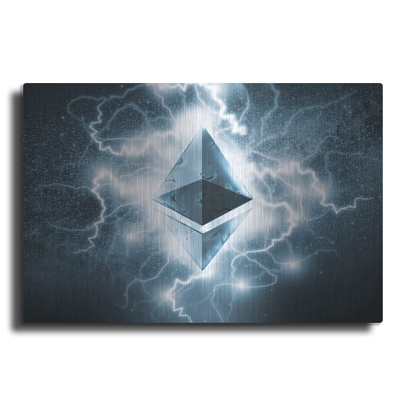 Luxe Metal Art 'Crypto Eclipse Ethereum Eth' by Luxe Portfolio, Metal Wall Art, 16"x12"