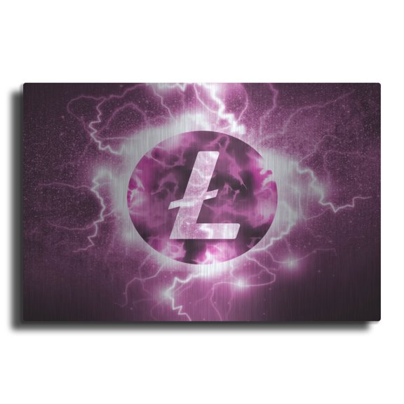 Luxe Metal Art 'Crypto Eclipse Litecoin Ltc' by Luxe Portfolio, Metal Wall Art, 36"x24"