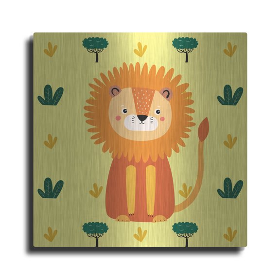 Luxe Metal Art 'Cute Lion' by Luxe Portfolio, Metal Wall Art, 36"x36"