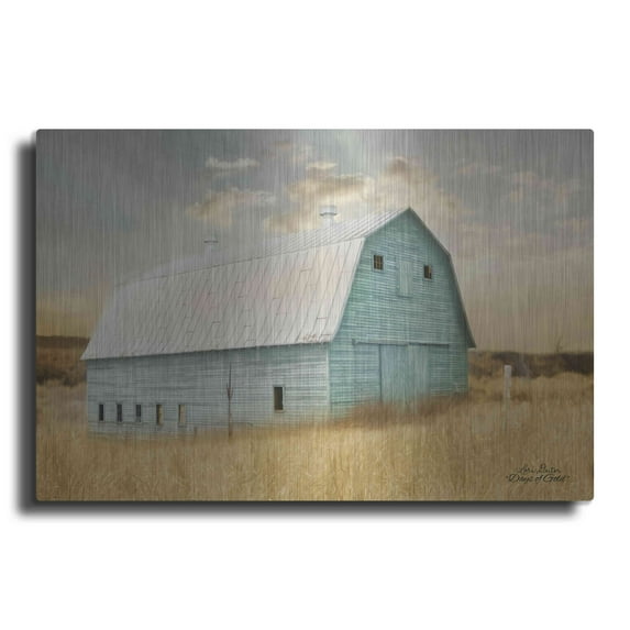 Luxe Metal Art 'Days of Gold' by Lori Deiter, Metal Wall Art, 24"x16"