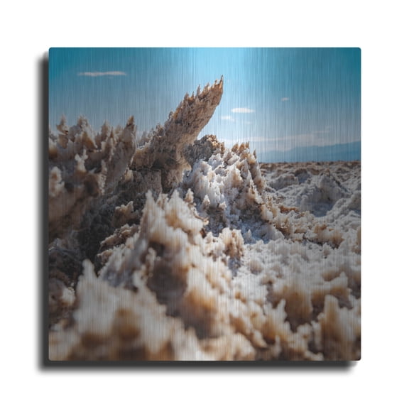 Luxe Metal Art 'Death Valley - Devils Golf Course 3' by Epic Portfolio Metal Wall Art, 24" x 24"