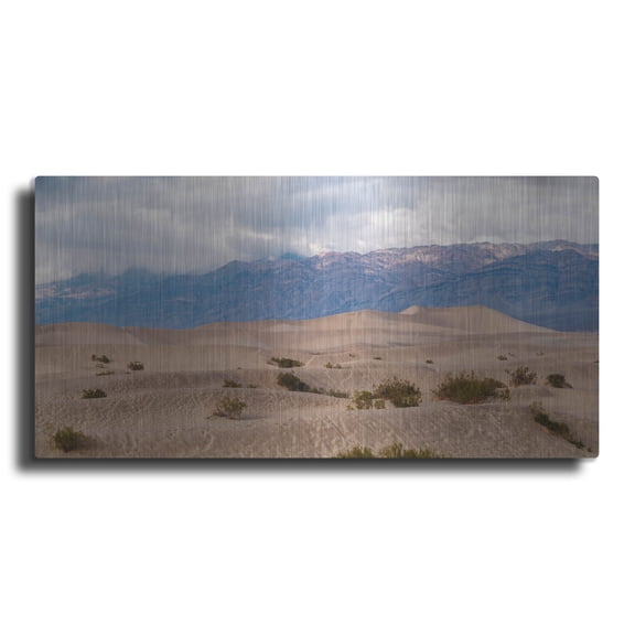 Luxe Metal Art 'Death Valley - Dunes To Clouds' by Epic Portfolio Metal Wall Art, 48" x 24"