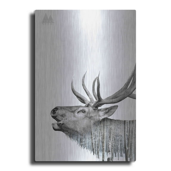 Luxe Metal Art 'Deer' by Clean Nature, Metal Wall Art, 24"x36"