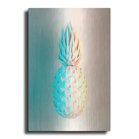 Luxe Metal Art 'Delicate Pineapple' by Luxe Portfolio, Metal Wall Art, 12"x16"