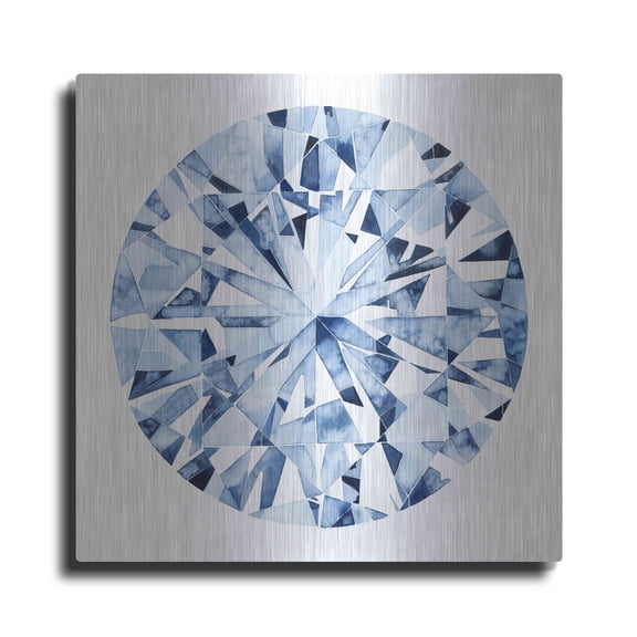 Luxe Metal Art 'Diamond Drops I' by Grace Popp, Metal Wall Art, 12"x12"