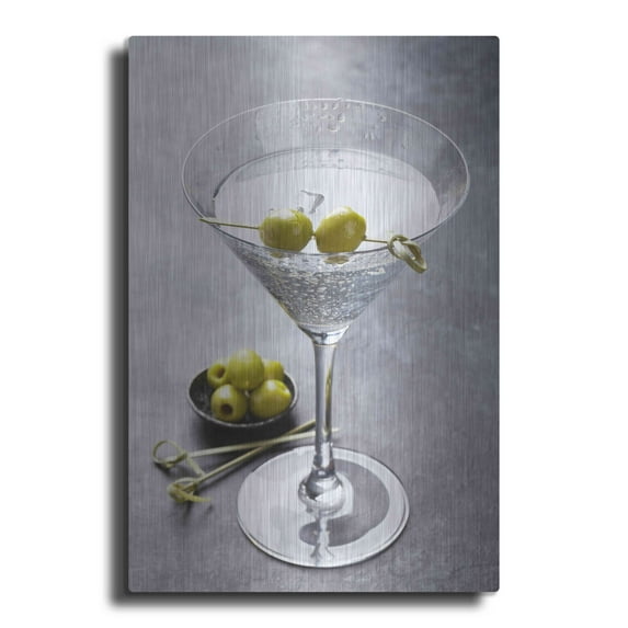 Luxe Metal Art 'Dirty Martini' by Epic Portfolio, Metal Wall Art, 12"x16"