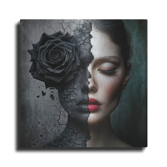 Luxe Metal Art 'Divided 2' by KIR.DART Metal Wall Art, 12" x 12"