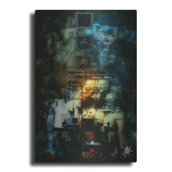 Luxe Metal Art 'Divided' by Mario Sanchez Nevado, Metal Wall Art, 16"x24"