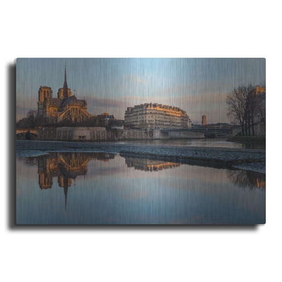 Luxe Metal Art 'Divine Reflexion' by Mathieu Rivrin, Metal Wall Art, 24"x16"