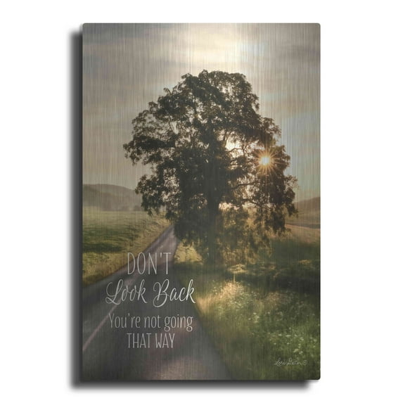 Luxe Metal Art 'Don't Look Back' by Lori Deiter, Metal Wall Art, 16"x24"