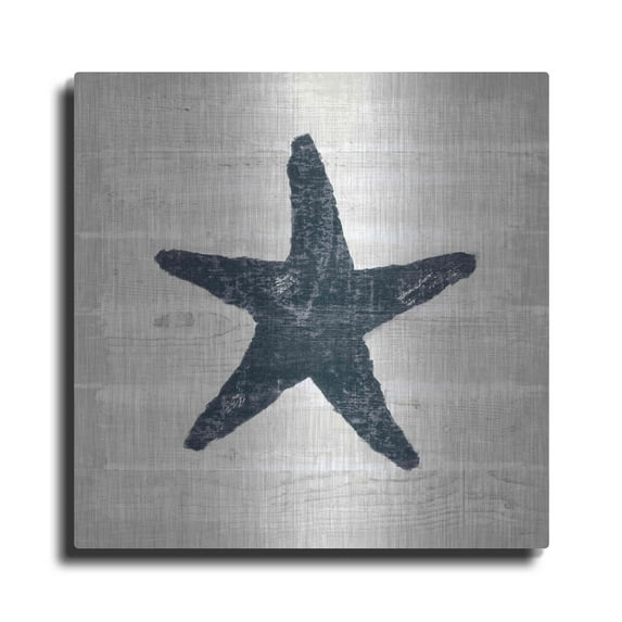 Luxe Metal Art 'Driftwood Coast V Blue' by Sue Schlabach, Metal Wall Art, 24"x24"