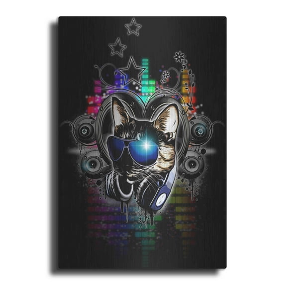 Luxe Metal Art 'Drop The Bass' by Nicklas Gustafsson, Metal Wall Art, 16"x24"