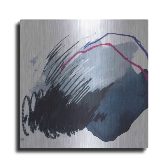 Luxe Metal Art 'Dynamic and Linear No. 1' by Ying Guo, 12"x12"