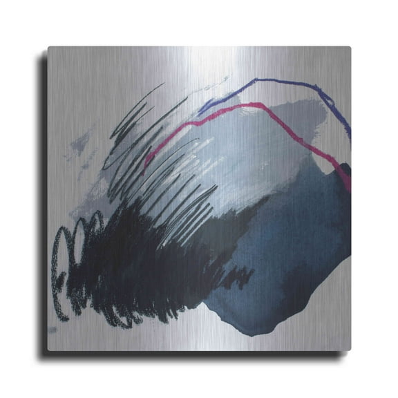 Luxe Metal Art 'Dynamic and Linear No. 1' by Ying Guo, 24"x24"