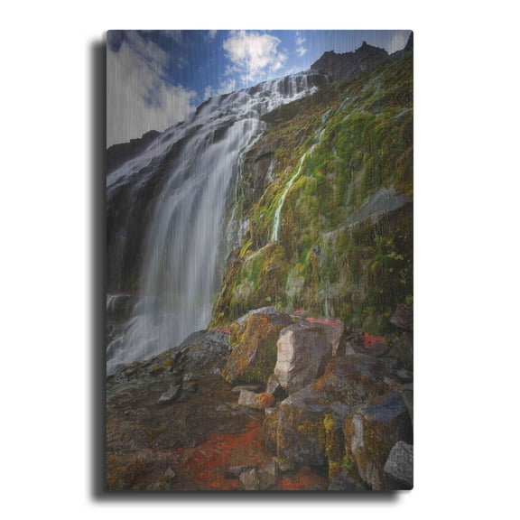 Luxe Metal Art 'Dynjandi' by Everlook Photography, Metal Wall Art, 12"x16"